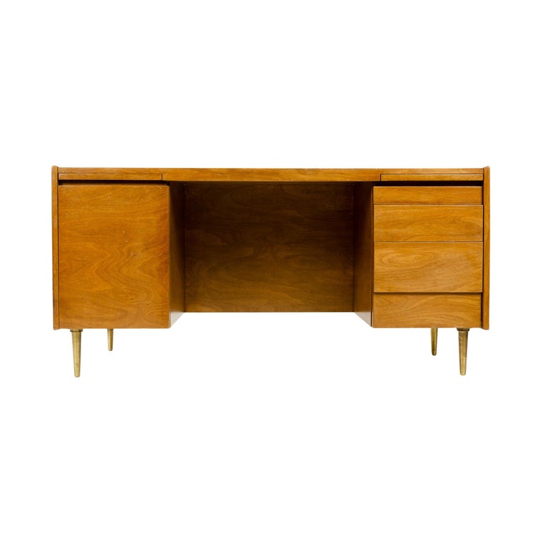 1950s Double Pedestal Desk by Edward Wormley for Dunbar For Sale
