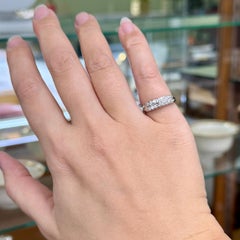 1950's Double Row Single Cut Diamond Band Ring Platinum