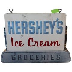 Vintage 1950s Double Sided Hershey's Ice Cream Sign