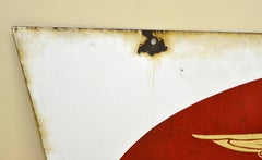 1950s Double-Sided Italian Enamel Metal Vintage Moto Guzzi Servizio Sign