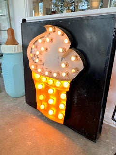 1950s Double Sided Light Up Ice Cream Sign