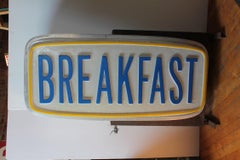 1950s Double-Sided Light Up Sign DINNER/BREAKFAST