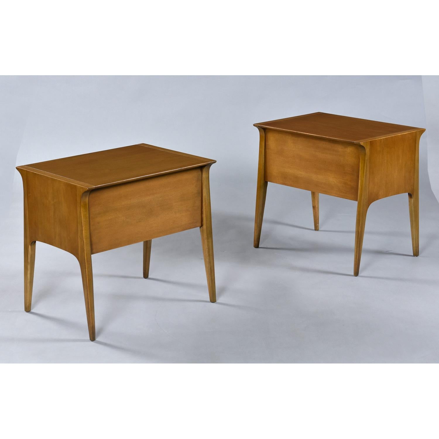 Mid-Century Modern 1950's Drexel Profile K75 End Chest Bedside Lamp Tables by John Van Koert