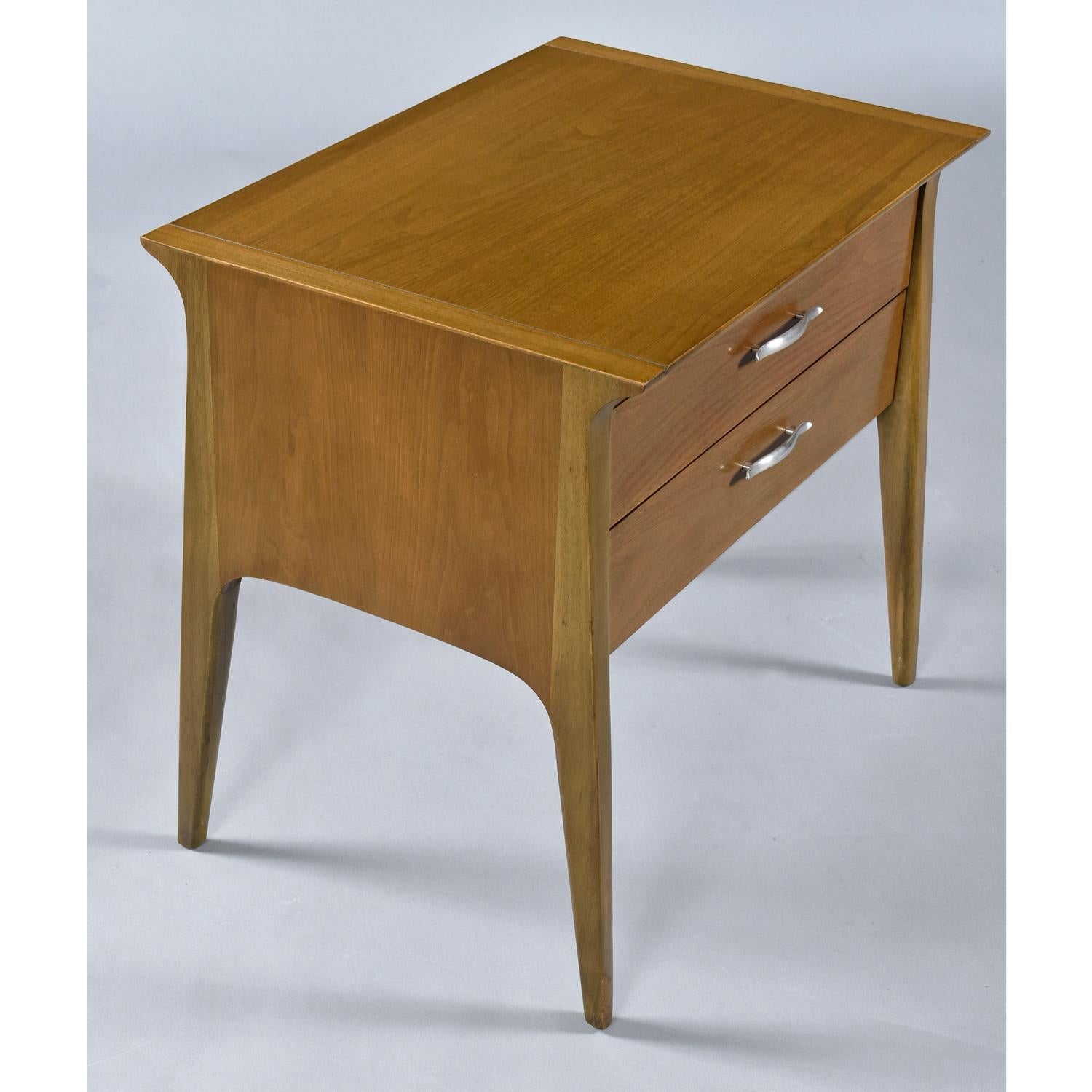 1950's Drexel Profile K75 End Chest Bedside Lamp Tables by John Van Koert In Good Condition In Chattanooga, TN