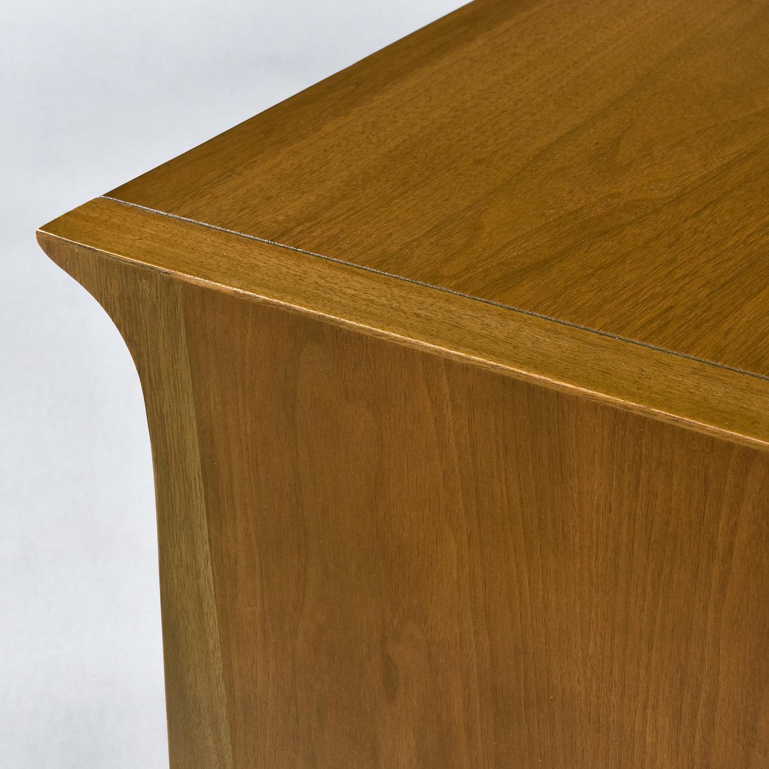 Fruitwood 1950's Drexel Profile K75 End Chest Bedside Lamp Tables by John Van Koert