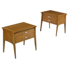 1950's Drexel Profile K75 End Chest Bedside Lamp Tables by John Van Koert