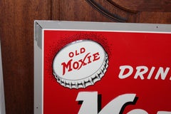 1950s Drink Moxie Soda Tin Advertising Sign