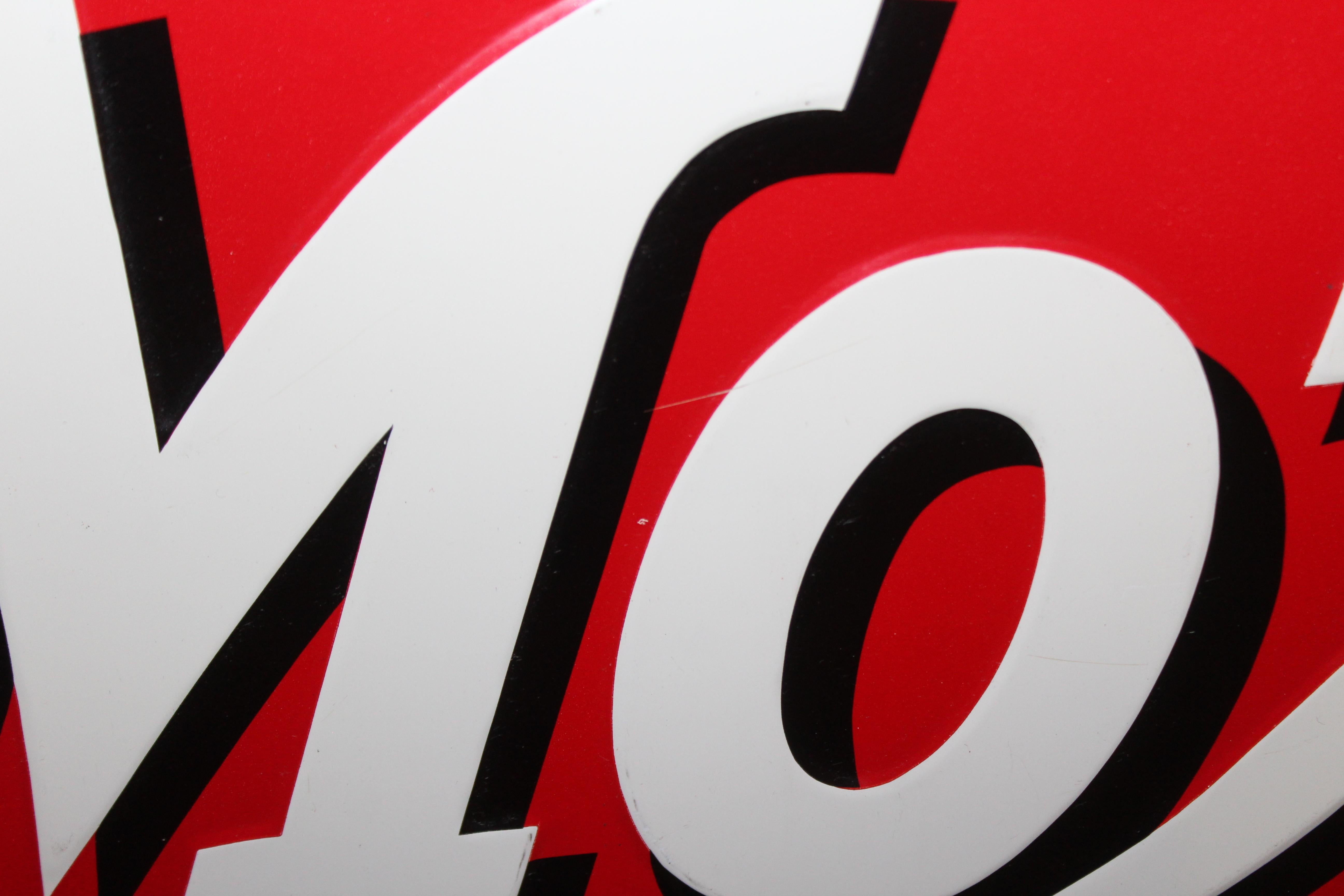 1950s Drink Moxie Soda Tin Advertising Sign In Good Condition For Sale In Orange, CA