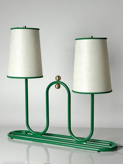 1950s Dual Shade Green Sculptural Table or Desk Lamp