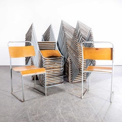 1950s Dual Tubular Metal Grey Dining Chairs, Various Quantities Available