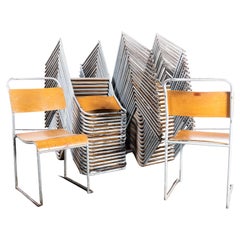 1950s Dual Tubular Metal Grey Dining Chairs, Various Quantities Available