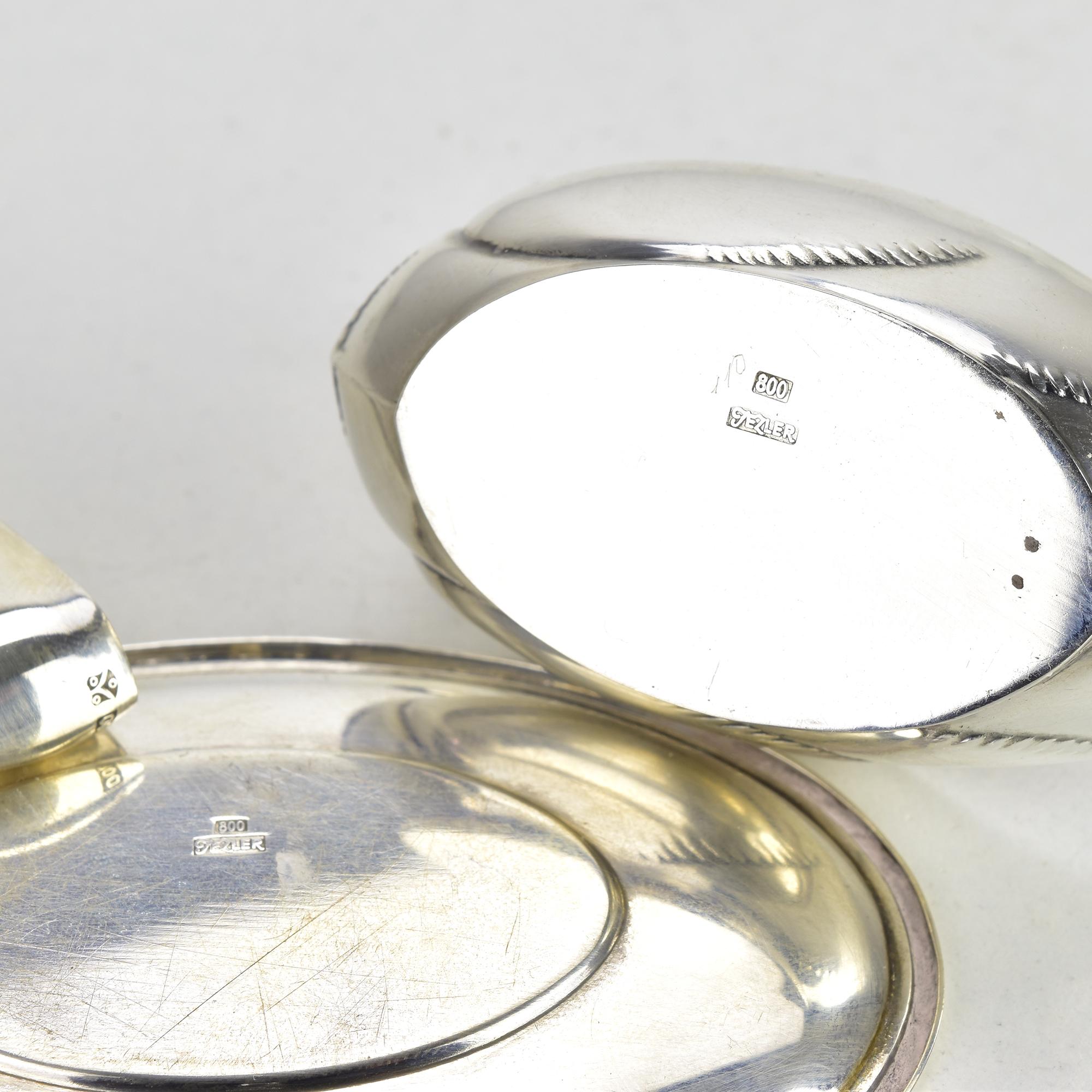 Milieu du XXe siècle Salière et cave à épices en argent 800 en forme de canard des années 1950 avec langue par Jetzler Swiss en vente