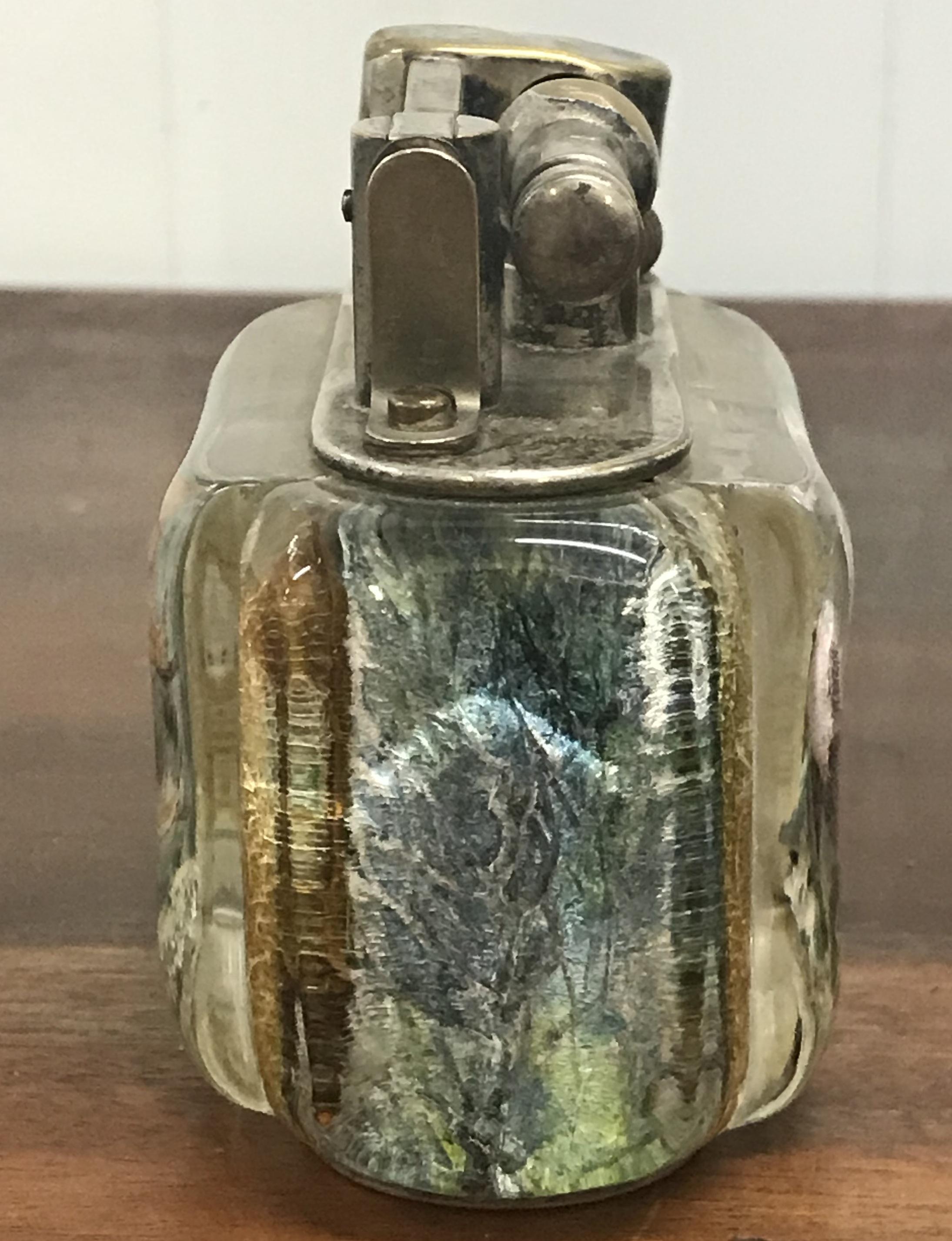 1950s Dunhill Aquarium Oversized Table Lighter Made in England Chrome Deep Sea 4