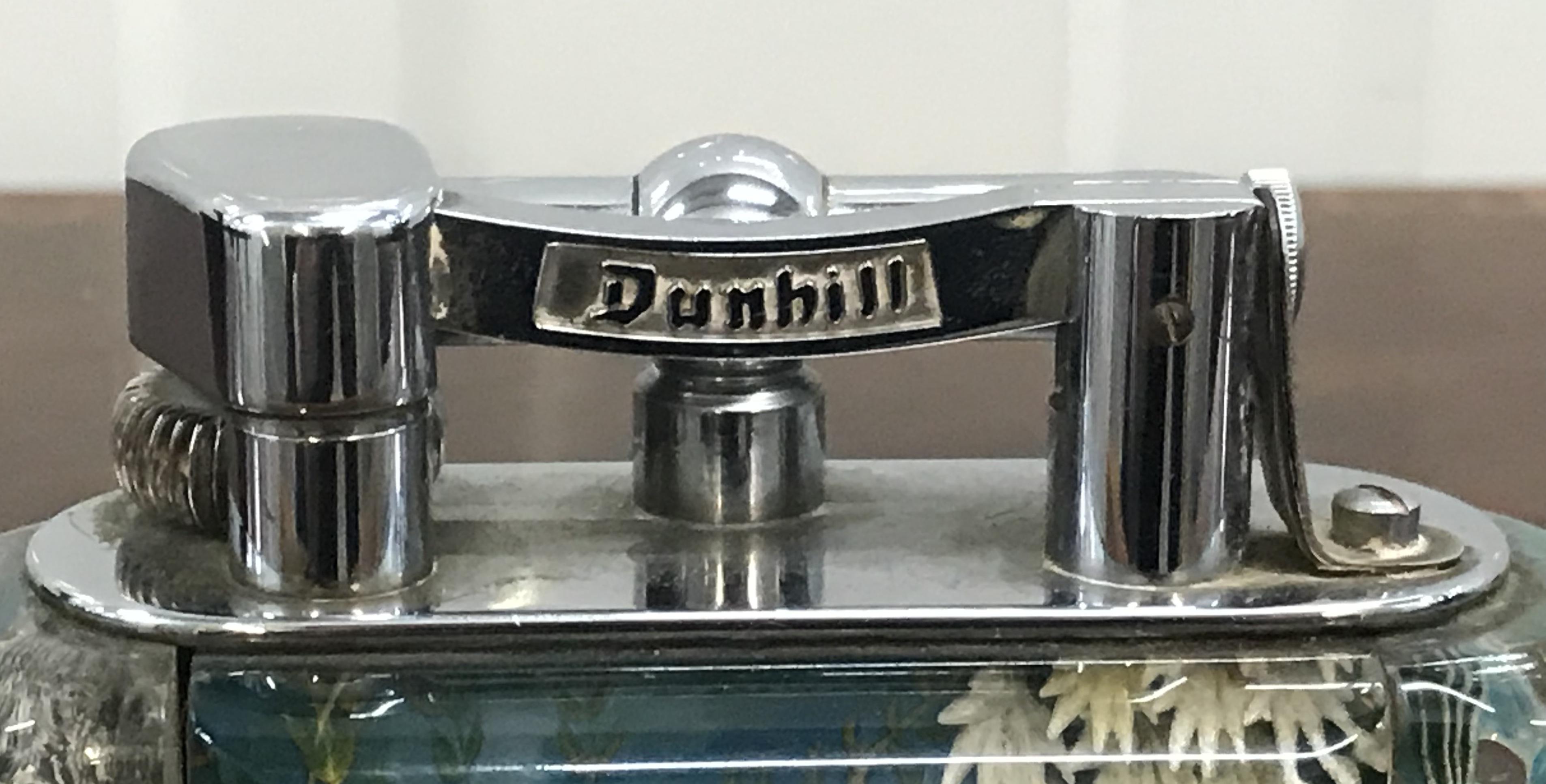 1950s Dunhill Aquarium Oversized Table Lighter Made in England Chrome Lots Fish 7