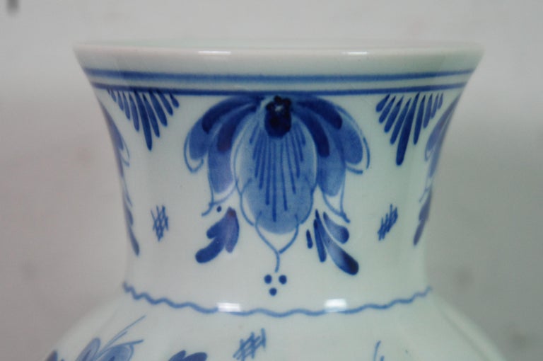 1950s Dutch Delft Blue and White Porcelain Floral Bud Vase Holland at ...