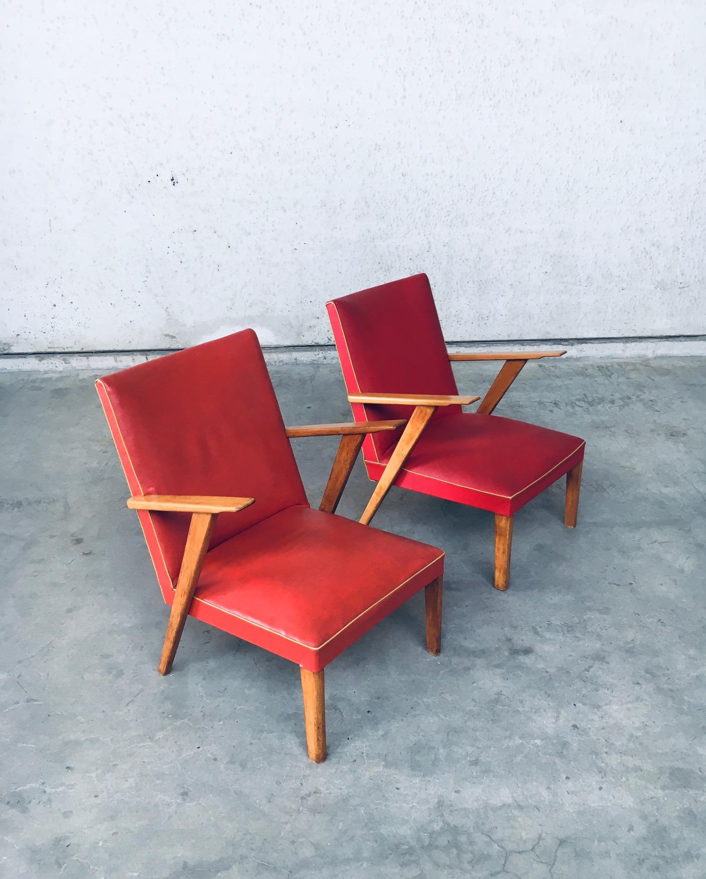 Mid-Century Modern 1950's Dutch Design Lounge Chair set For Sale