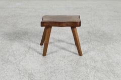 1950s Dutch Mid-Century Nakashima-Style Organic Edge Side Table or Stool