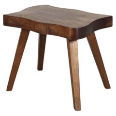 1950s Dutch Mid-Century Nakashima-Style Organic Edge Side Table or Stool