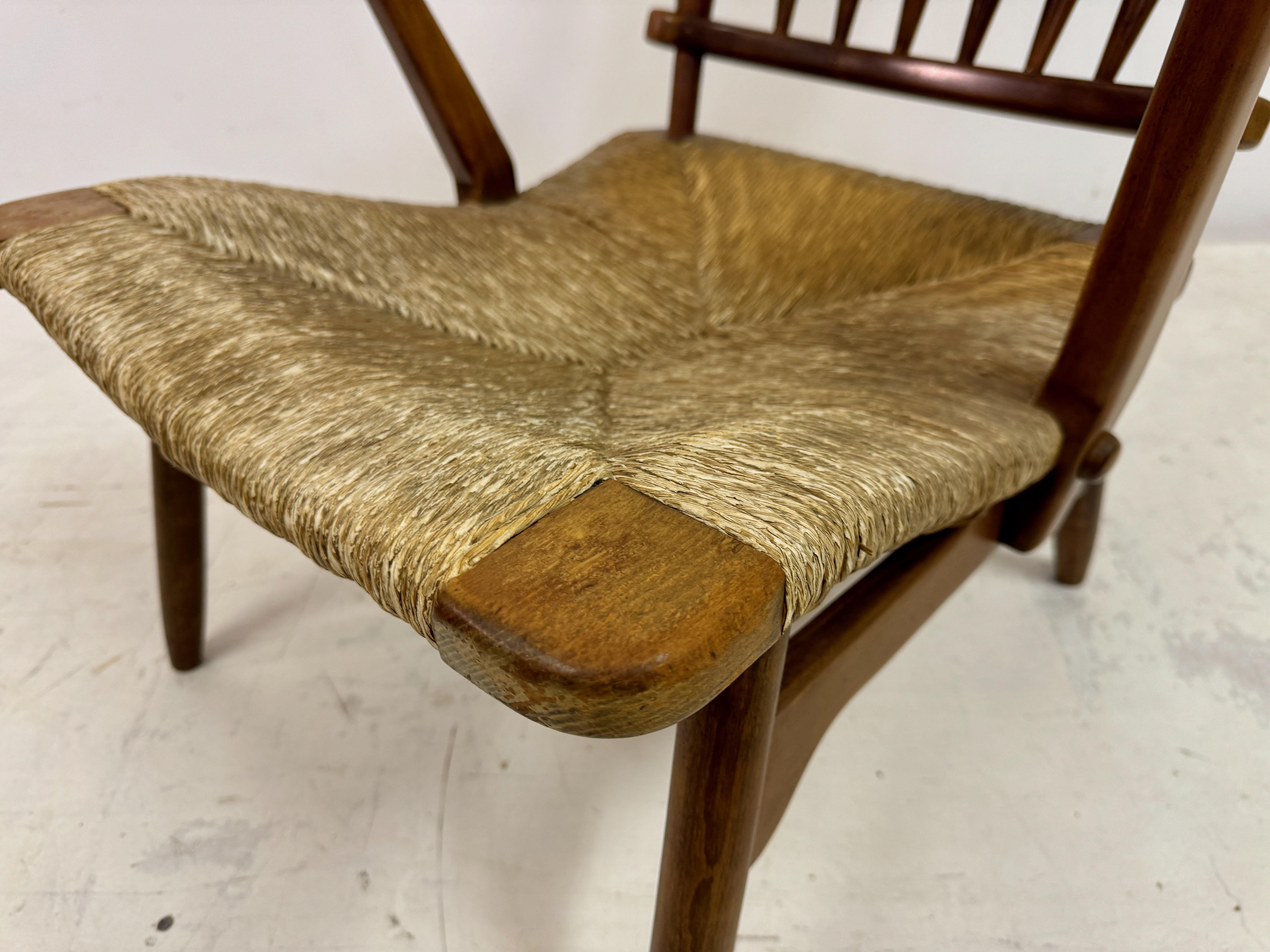 1950s Dutch Stick Back and Rush Seat by De Ster Gelderland For Sale 13