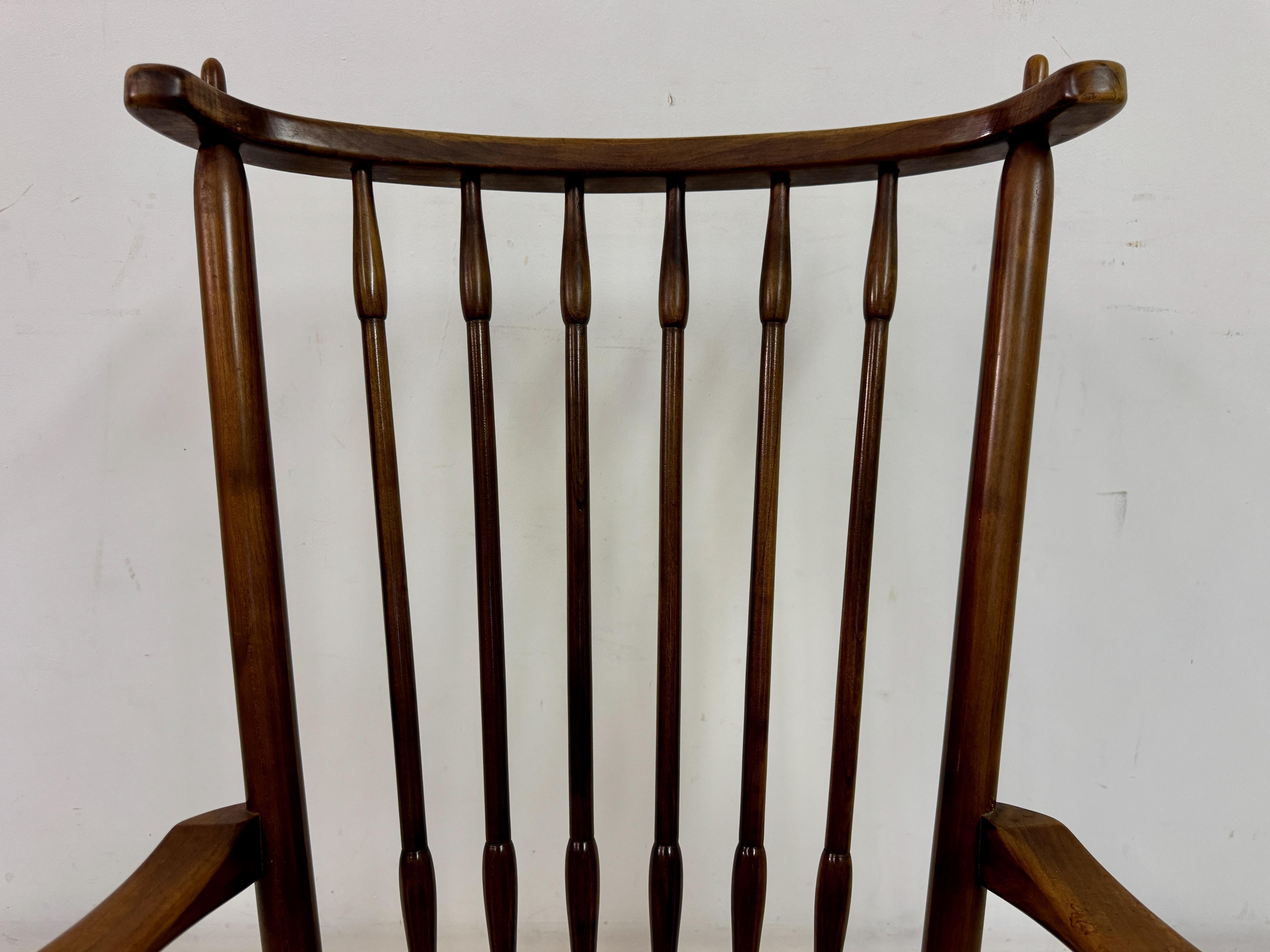 1950s Dutch Stick Back and Rush Seat by De Ster Gelderland For Sale 2
