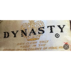 1950s Dynasty Black Silk Fit n’ Flare 3/4 Sleeves Vintage 50s Dress Scribe Print