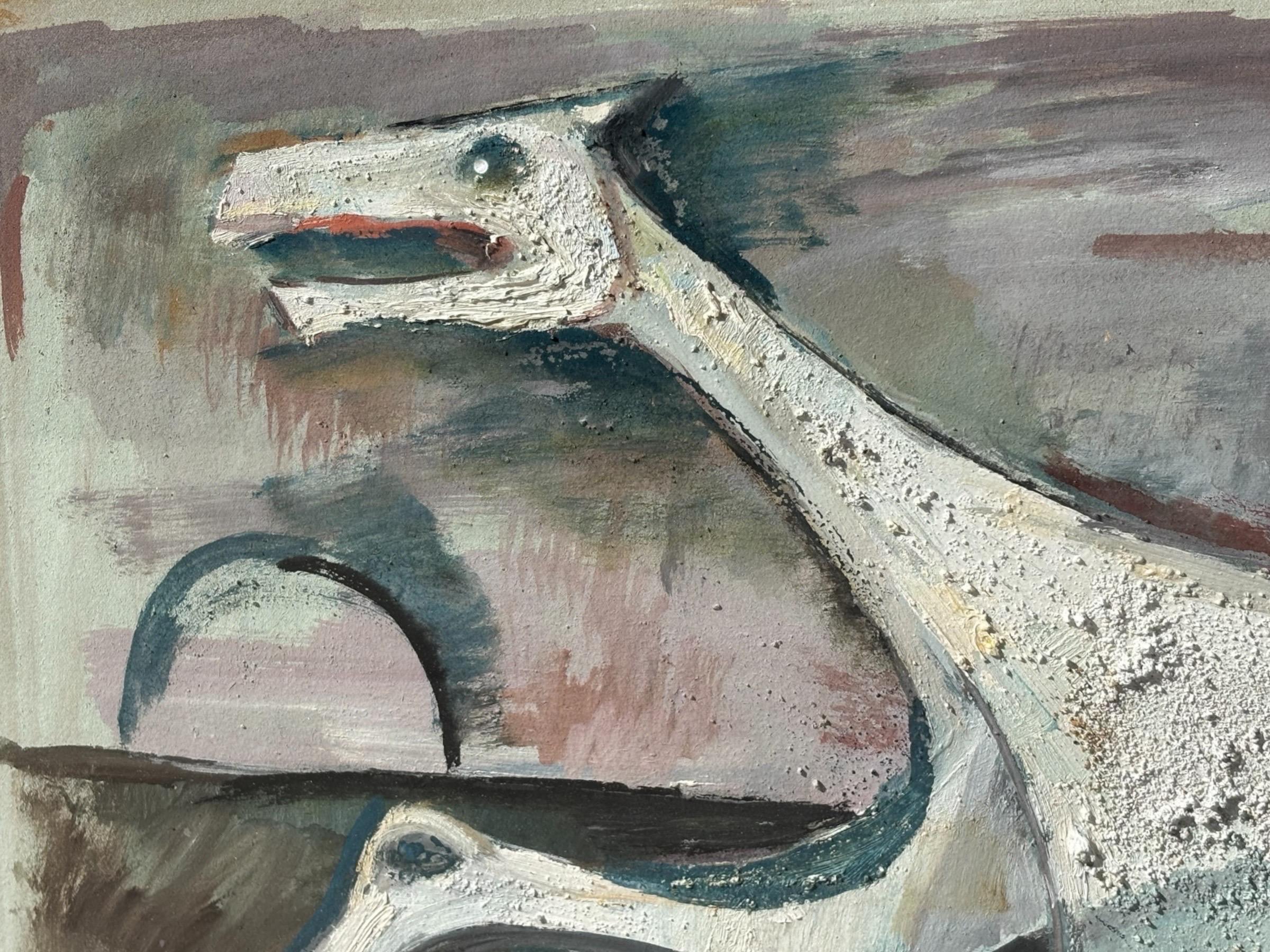 Ein gerahmtes Ölgemälde auf Karton des Künstlers E. Romano mit dem Titel 