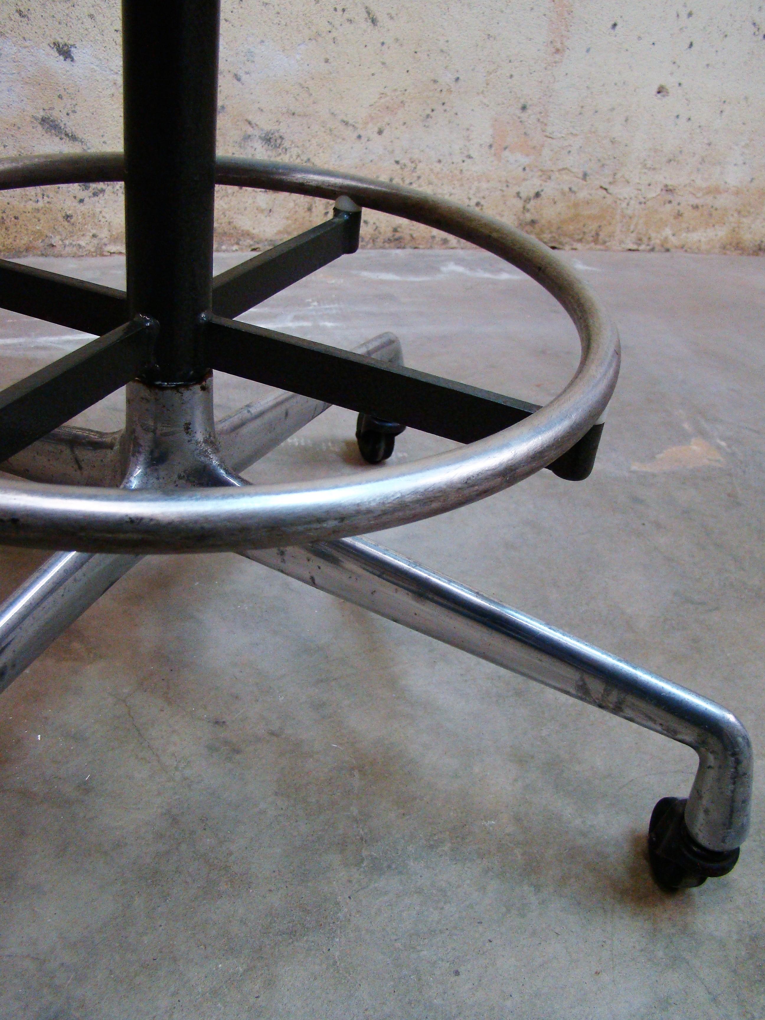 20th Century 1950s Eames Aluminum Group or Action Office Architectural Drafting Stool, USA