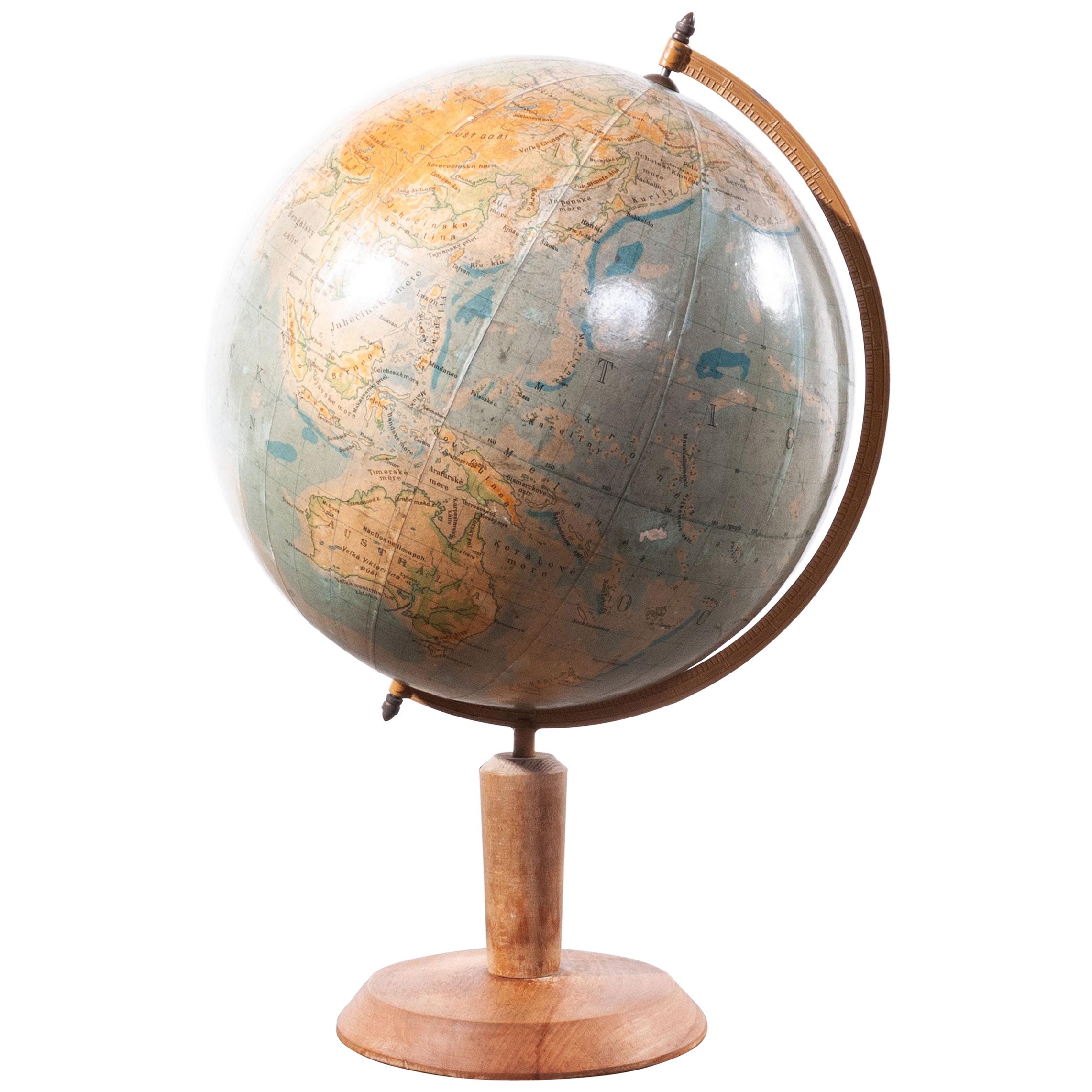 1950s Earth Rotating Teaching Globe