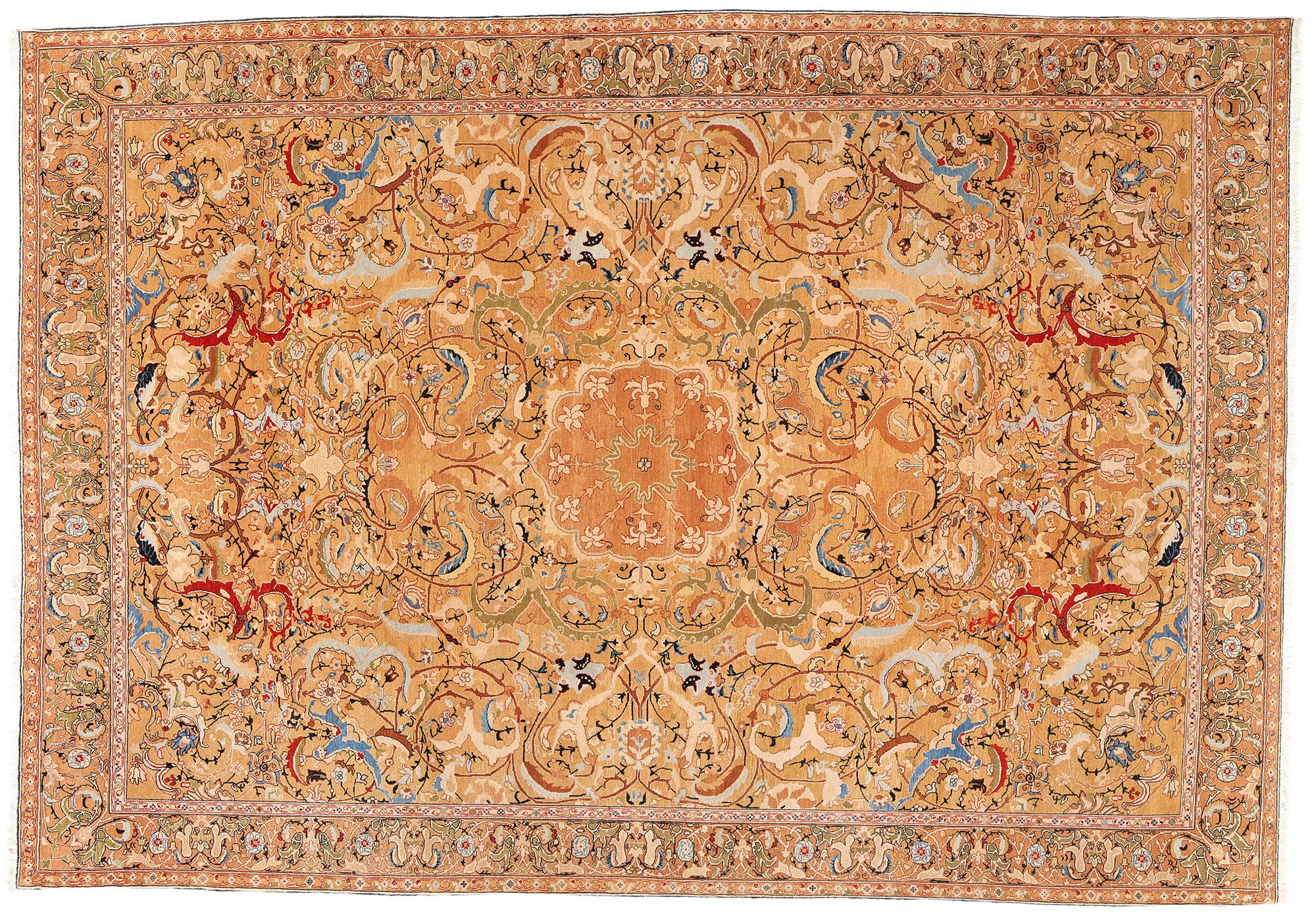 Tappeto persiano Tabriz degli anni '50 in tonalità terra con stile moderno in vendita 3
