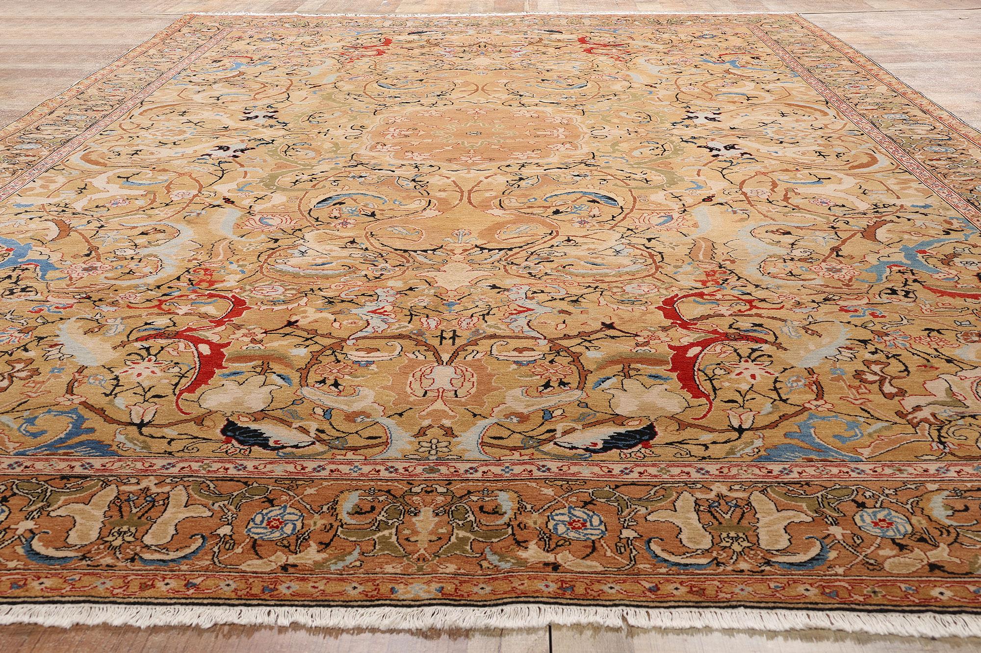 Tappeto persiano Tabriz degli anni '50 in tonalità terra con stile moderno in vendita 1