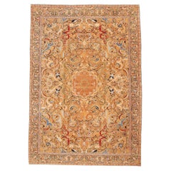 Alfombra persa tabriz de 1950 en tonos tierra y estilo moderno