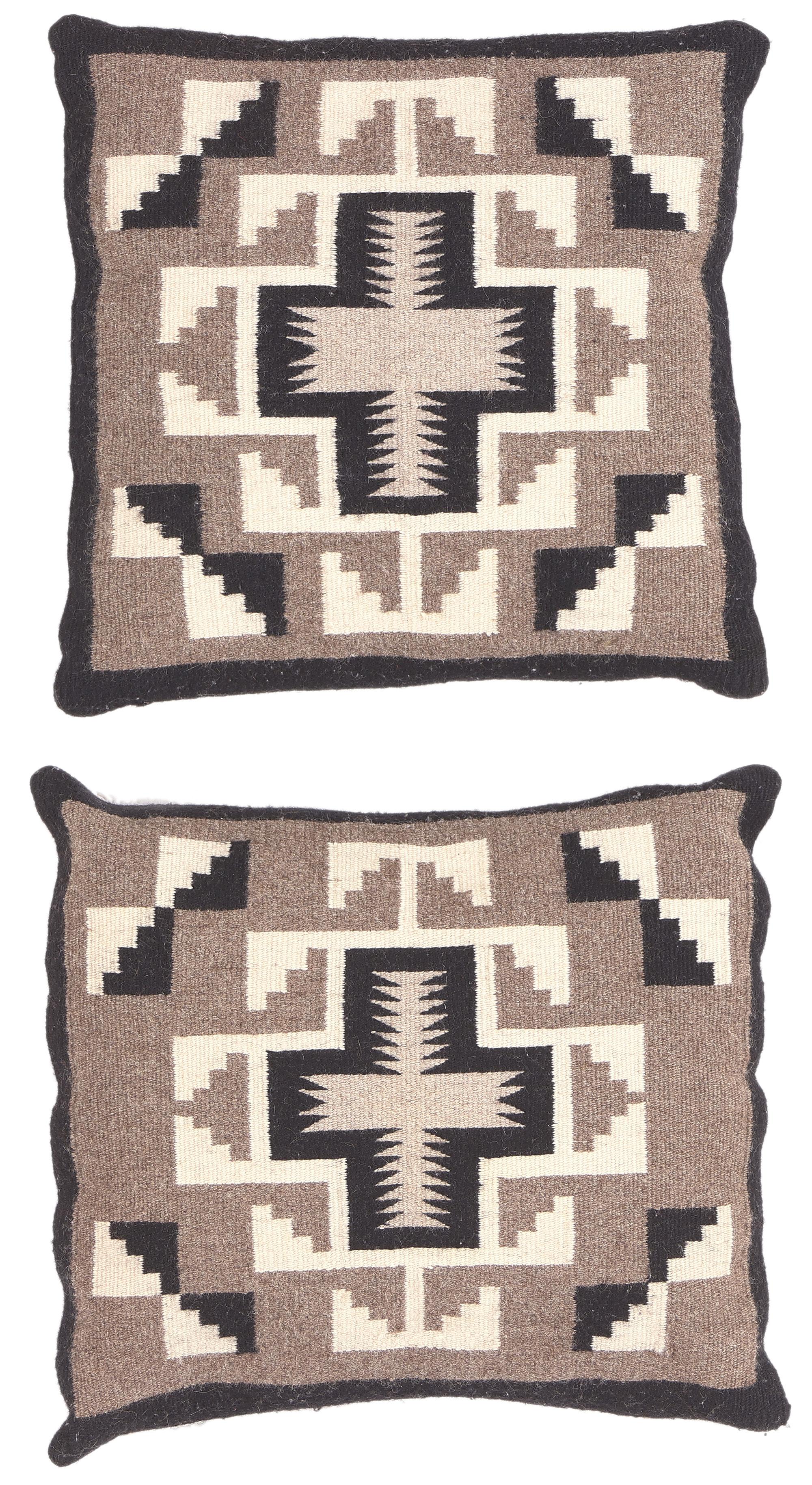 1930's Earth-Tone Two Grey Hills-Inspired Pillow, Timeless Artisan Luxury For Sale 1