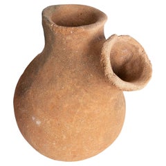1950s Earthenware Vase with Two Mouths and Rounded Shapes