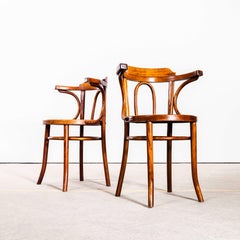 1950’s Eastern European Honey Bentwood Armchairs – Pair