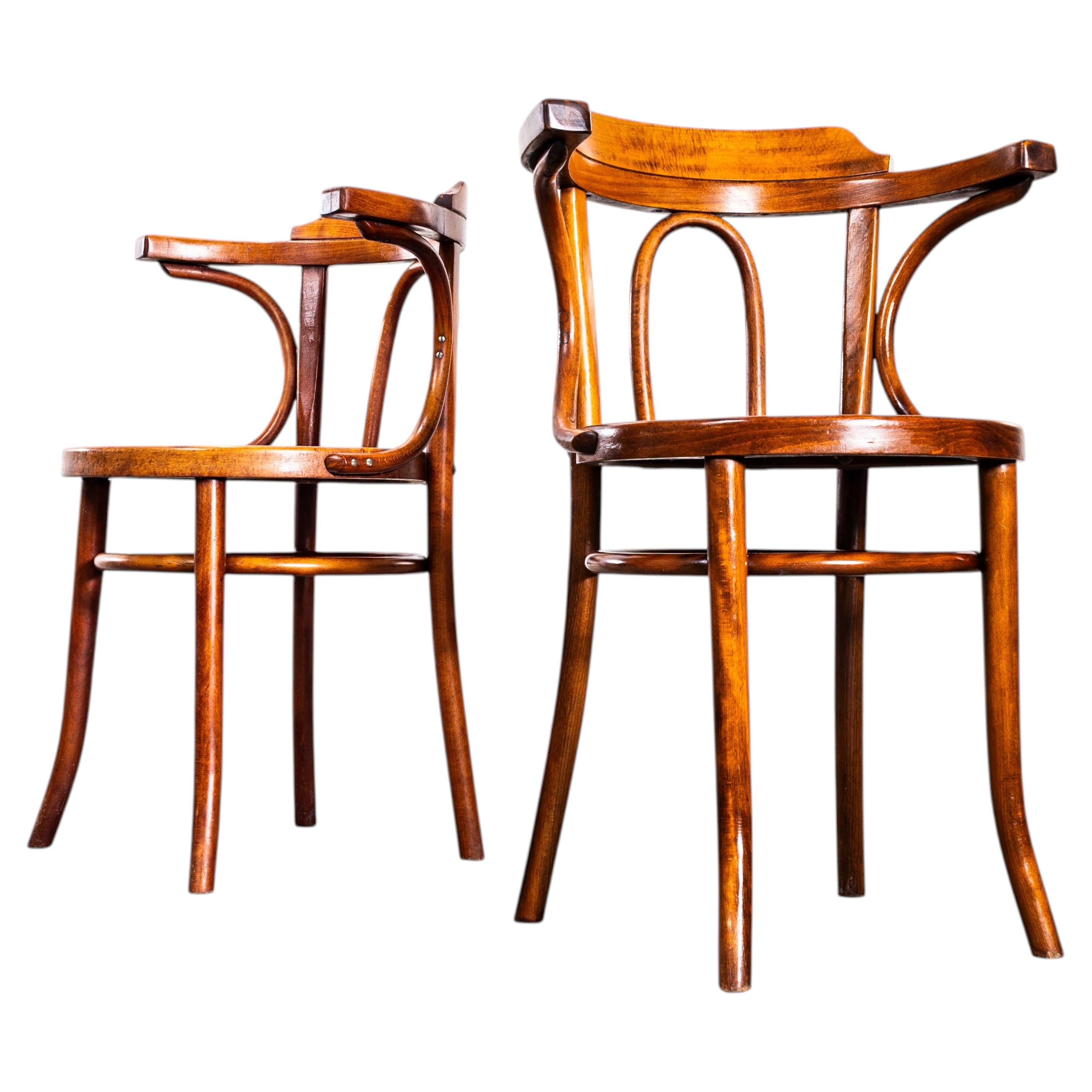 1950’s Eastern European Honey Bentwood Armchairs – Pair For Sale