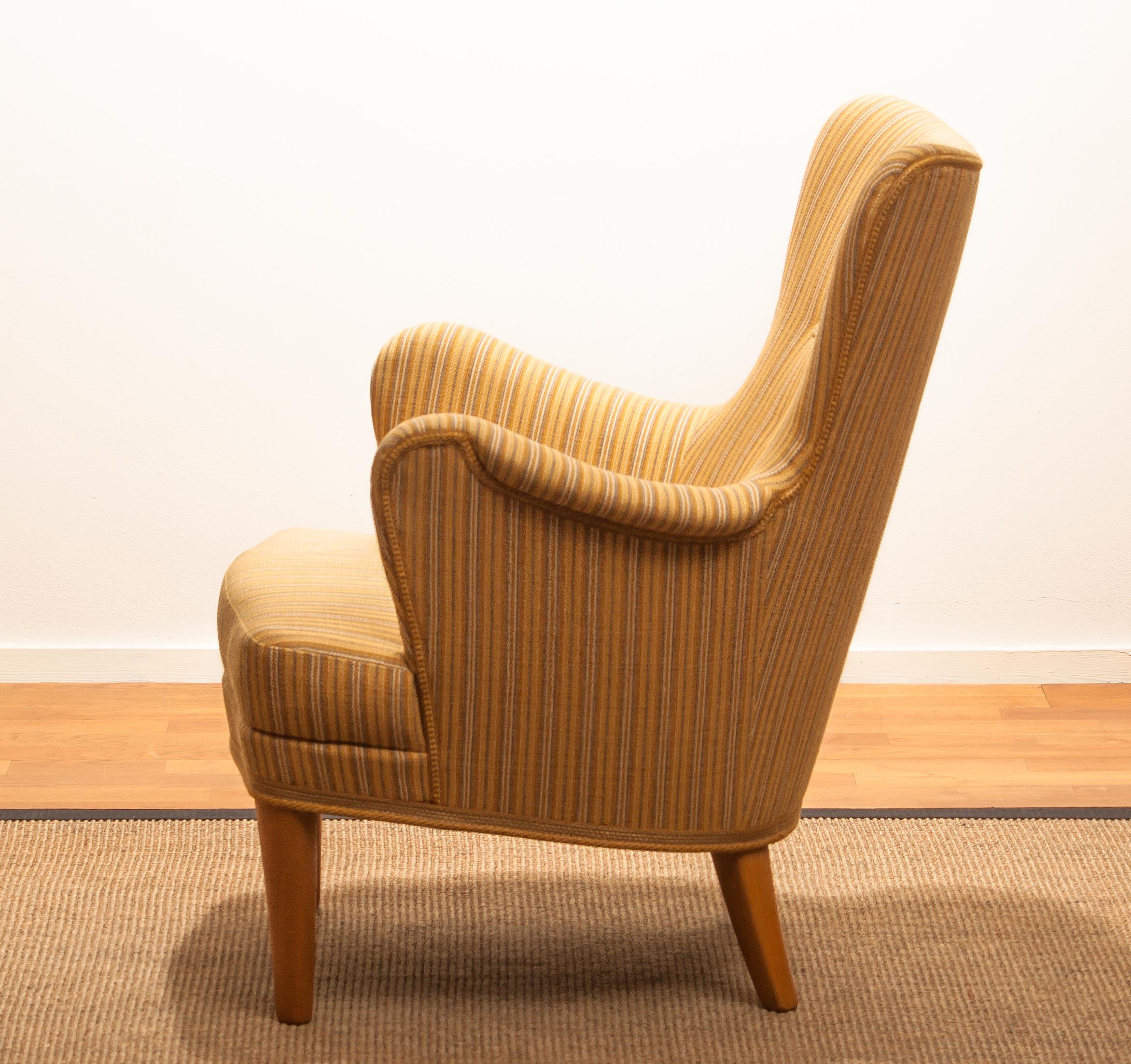 Wool 1950s, Easy Arm Lounge Chair 