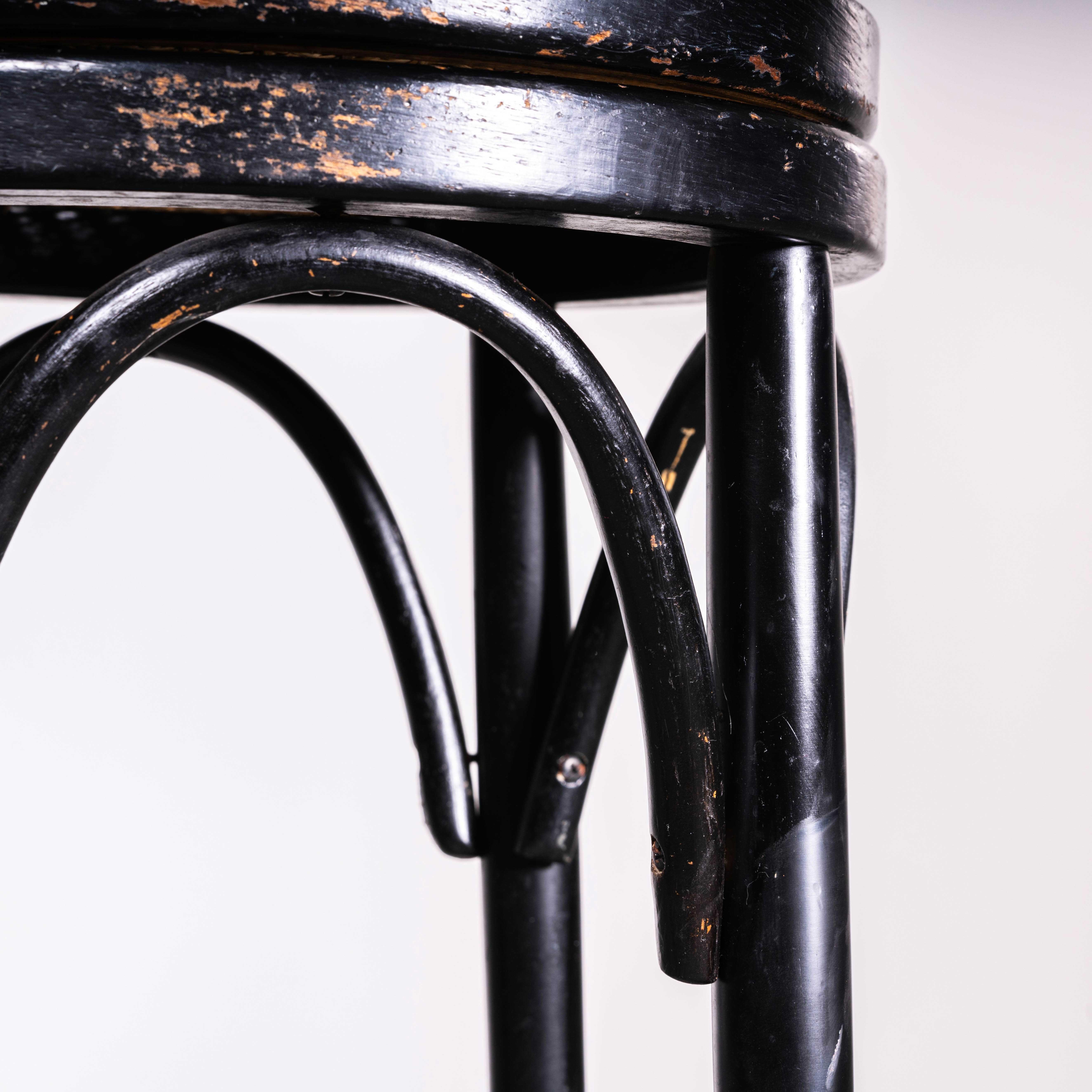 1950's Ebonised Bentwood Bar Stools - Set Of Four In Good Condition In Hook, Hampshire