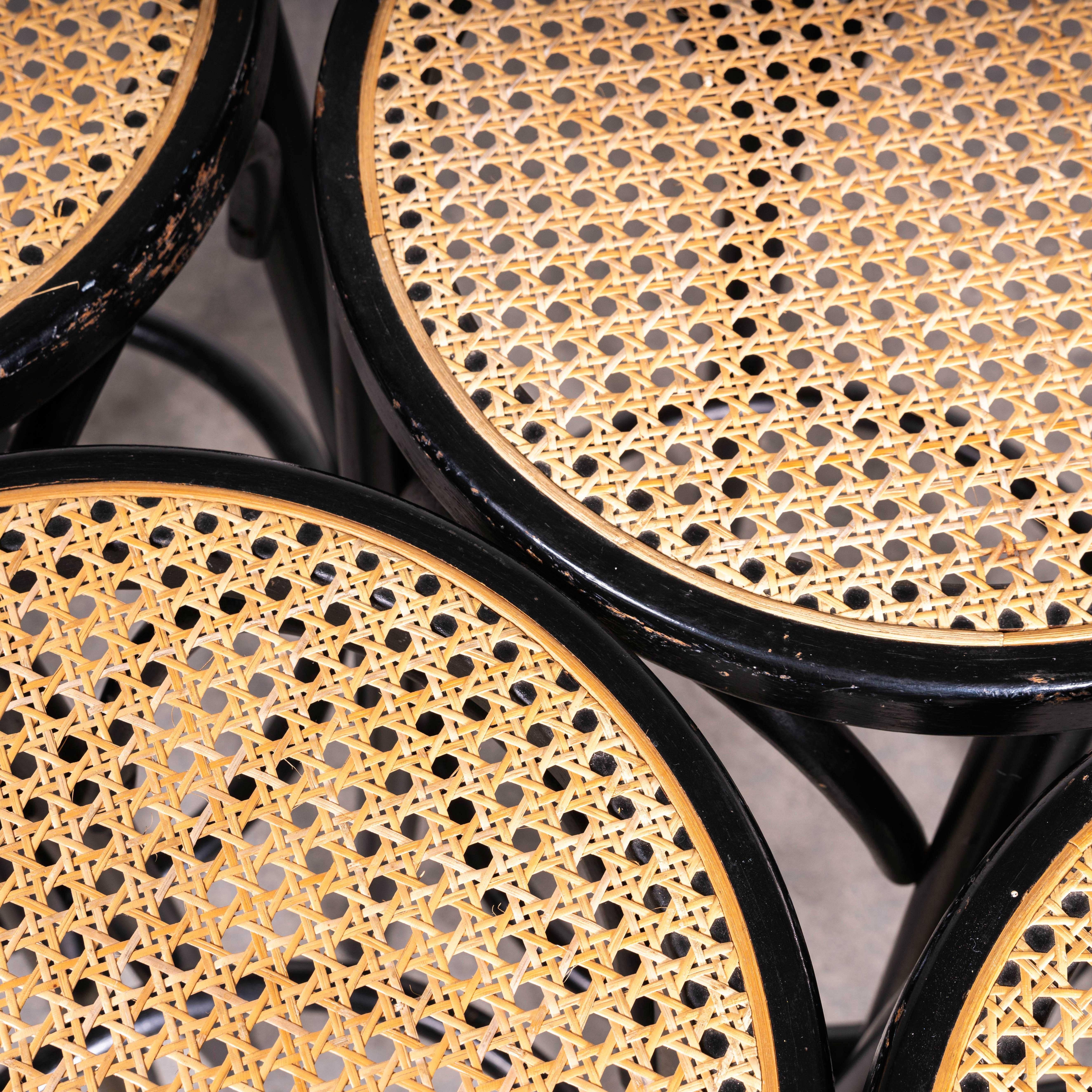Mid-20th Century 1950's Ebonised Bentwood Bar Stools - Set Of Four