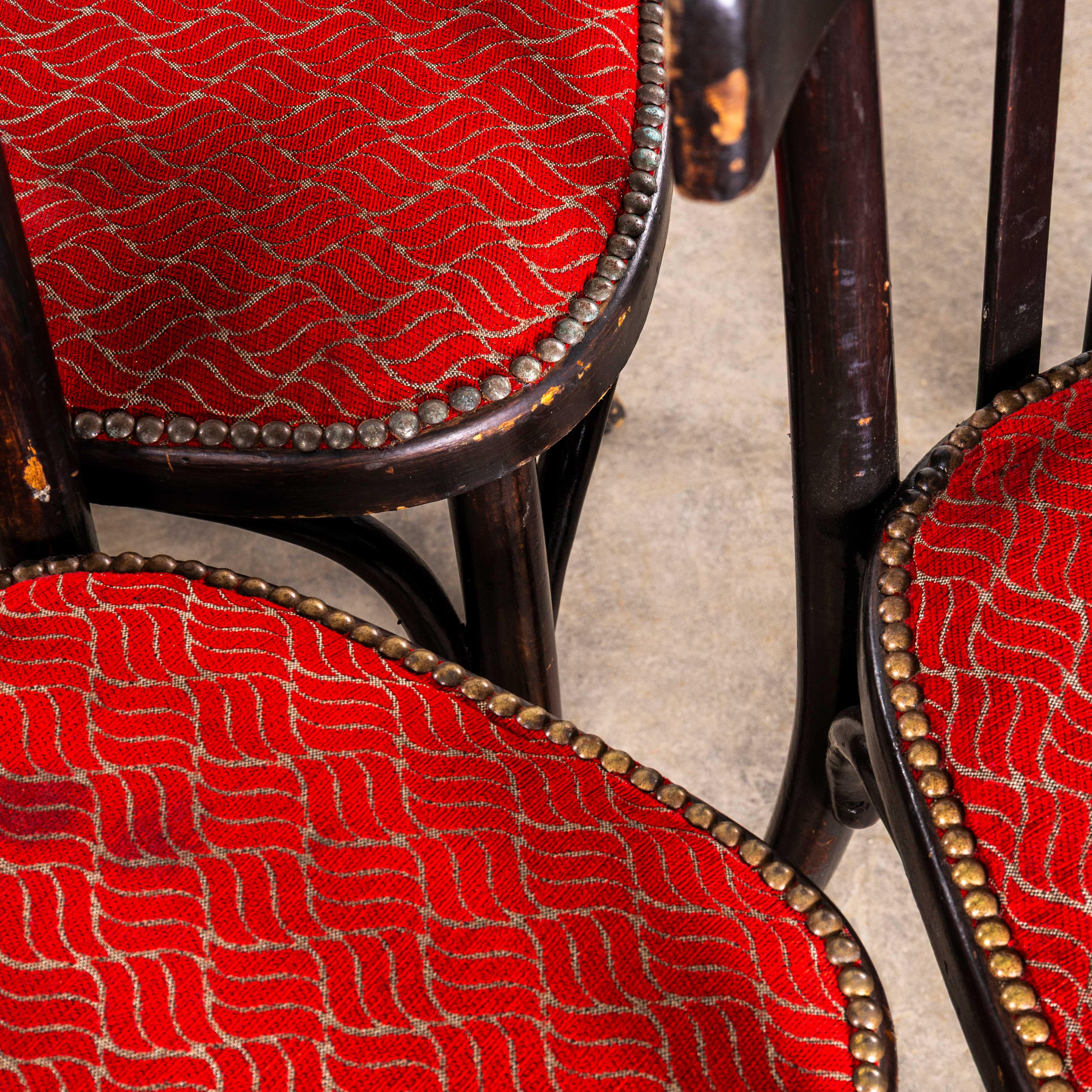Milieu du XXe siècle Chaises de salle à manger classiques Luterma des années 1950, ébonisées et tapissées en vente