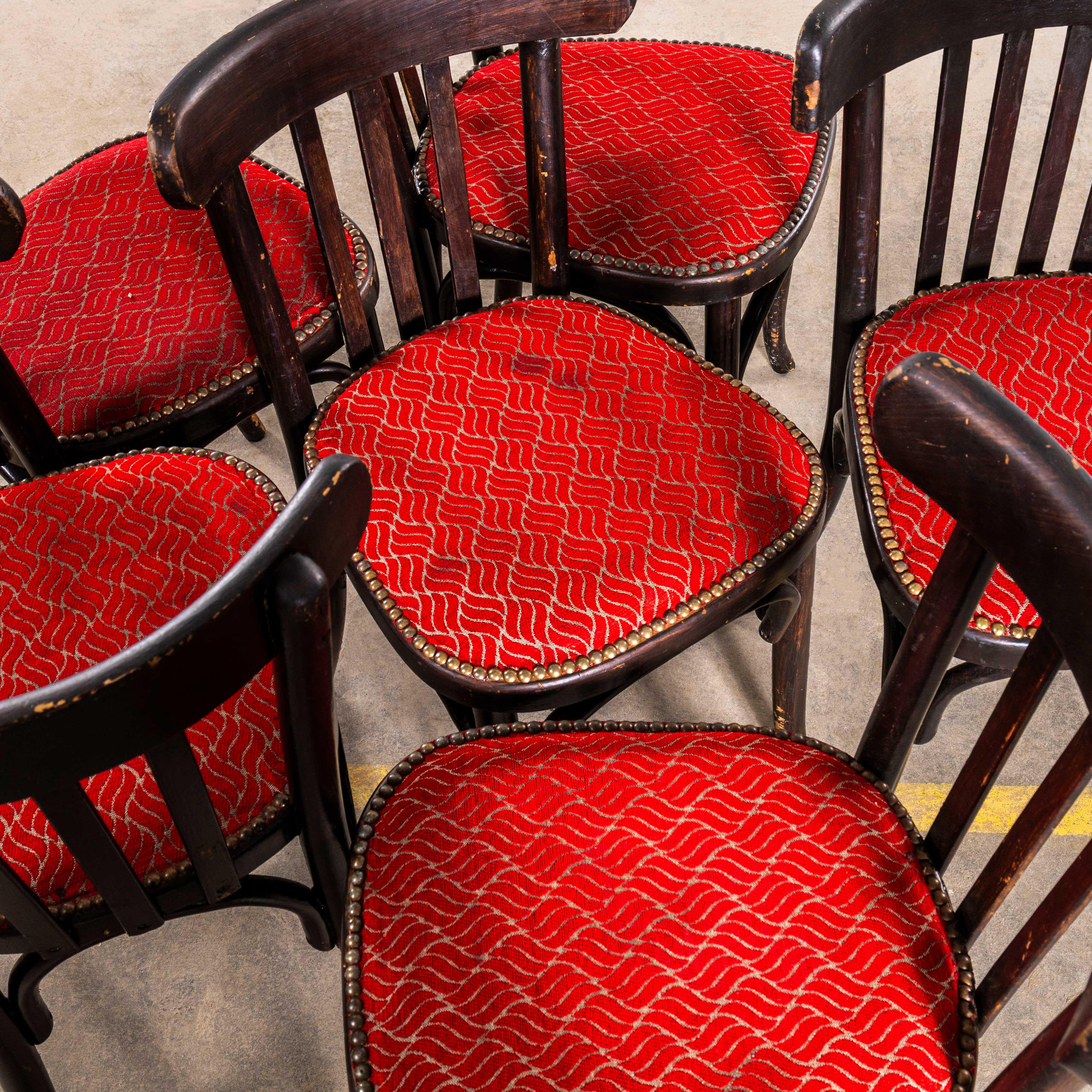 Chaises de salle à manger classiques Luterma des années 1950, ébonisées et tapissées en vente 1