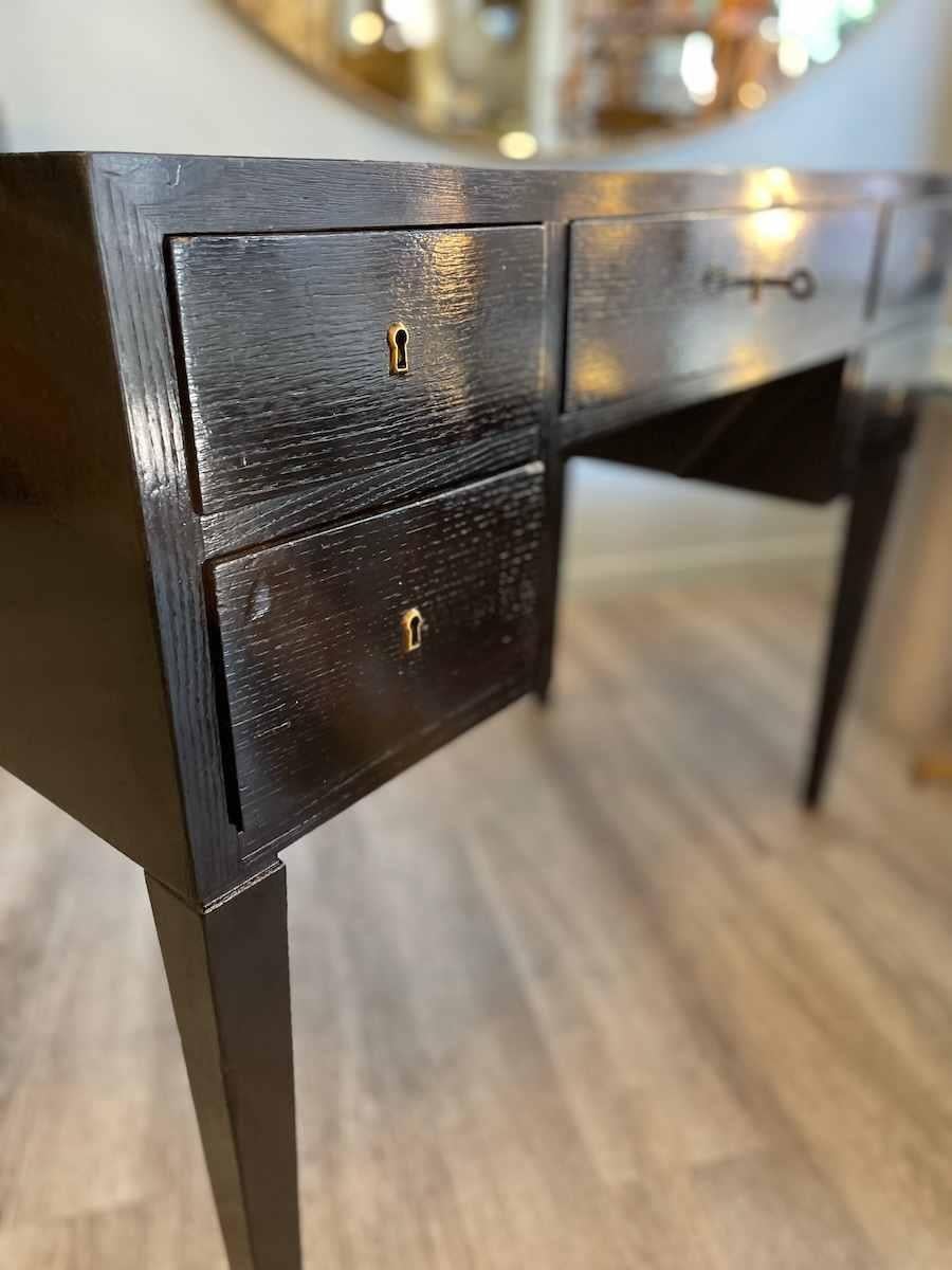 Bureau des années 1950 en Wood Wood ébonisé avec détails bleus en vente 9