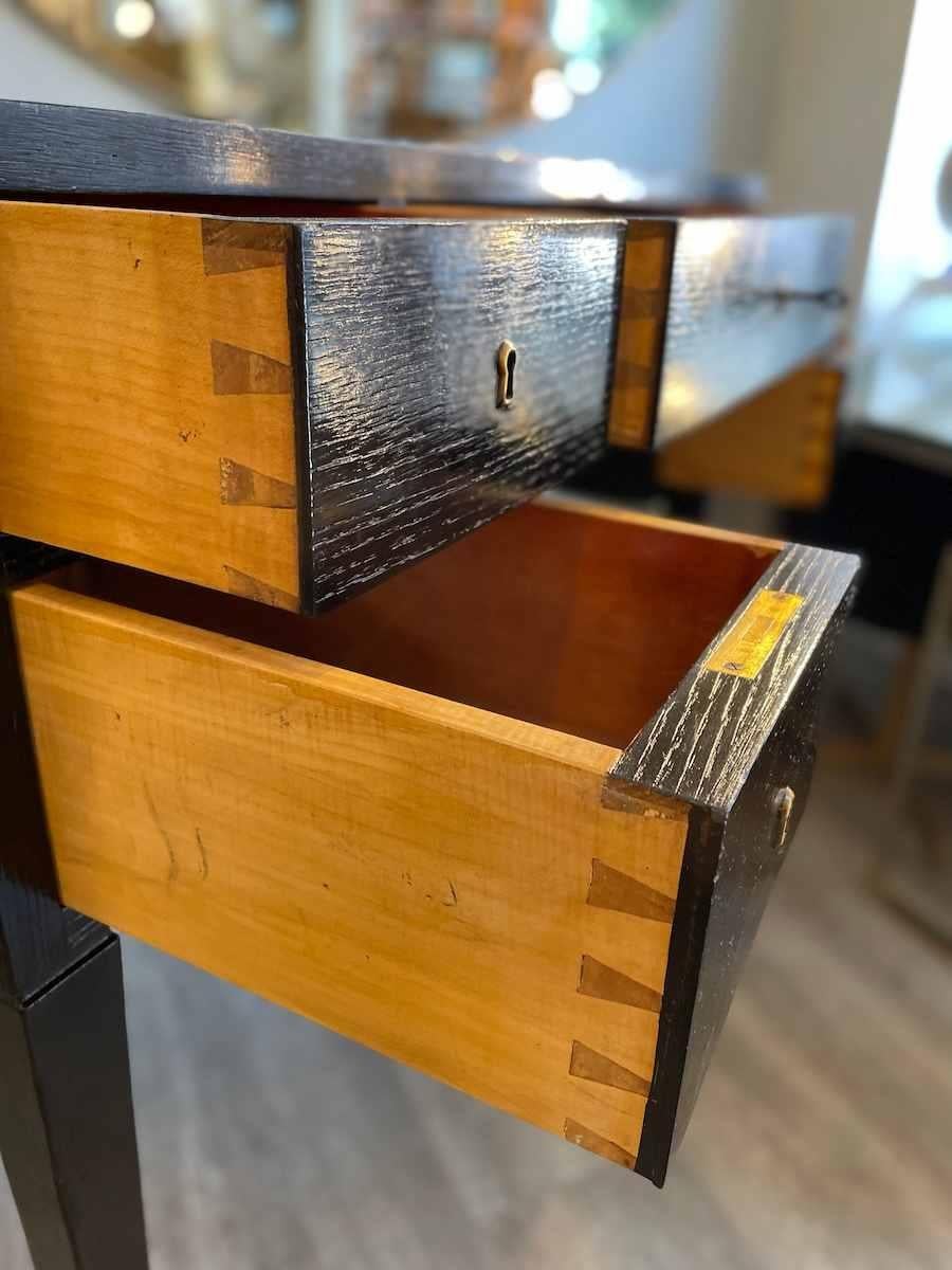 Bureau des années 1950 en Wood Wood ébonisé avec détails bleus en vente 13