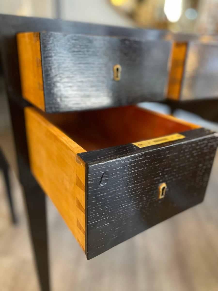 Bureau des années 1950 en Wood Wood ébonisé avec détails bleus en vente 14