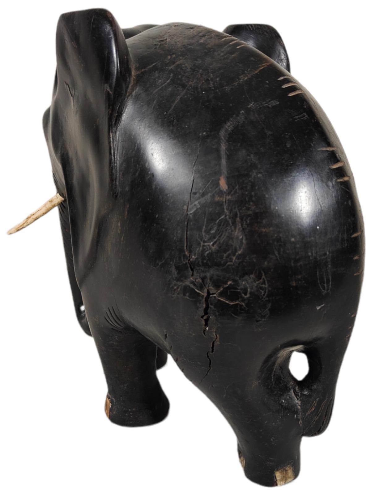 1950s Ebony Elephant, 20th Century For Sale 2