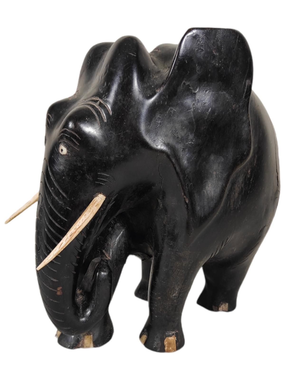 1950s Ebony Elephant, 20th Century For Sale 3