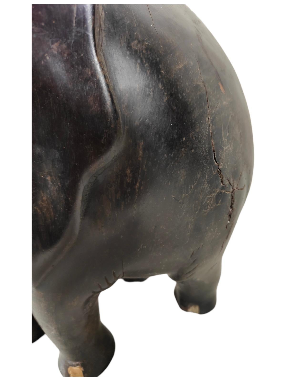 1950s Ebony Elephant, 20th Century For Sale 4