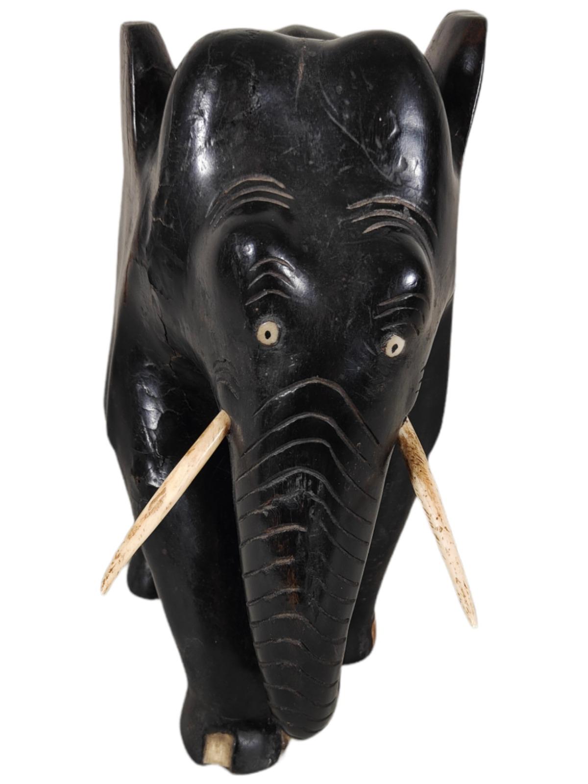 Baroque 1950s Ebony Elephant, 20th Century For Sale