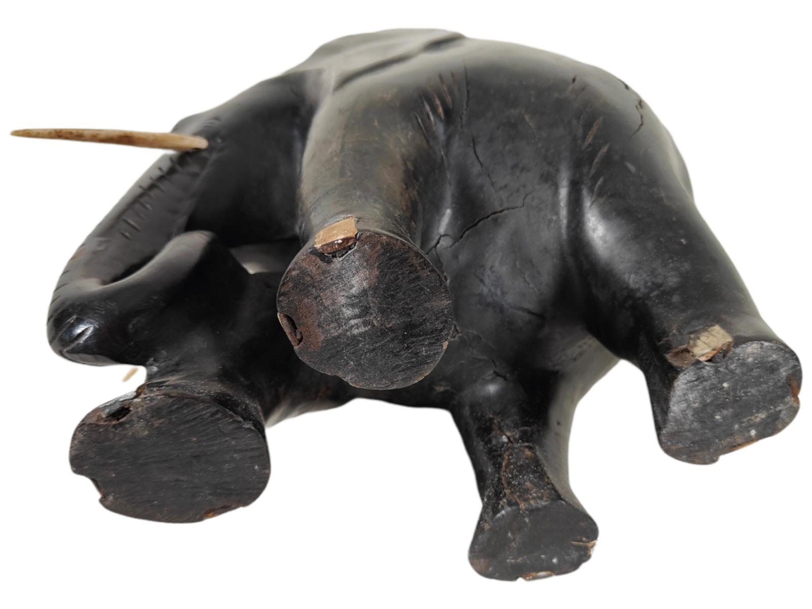 Hand-Crafted 1950s Ebony Elephant, 20th Century For Sale