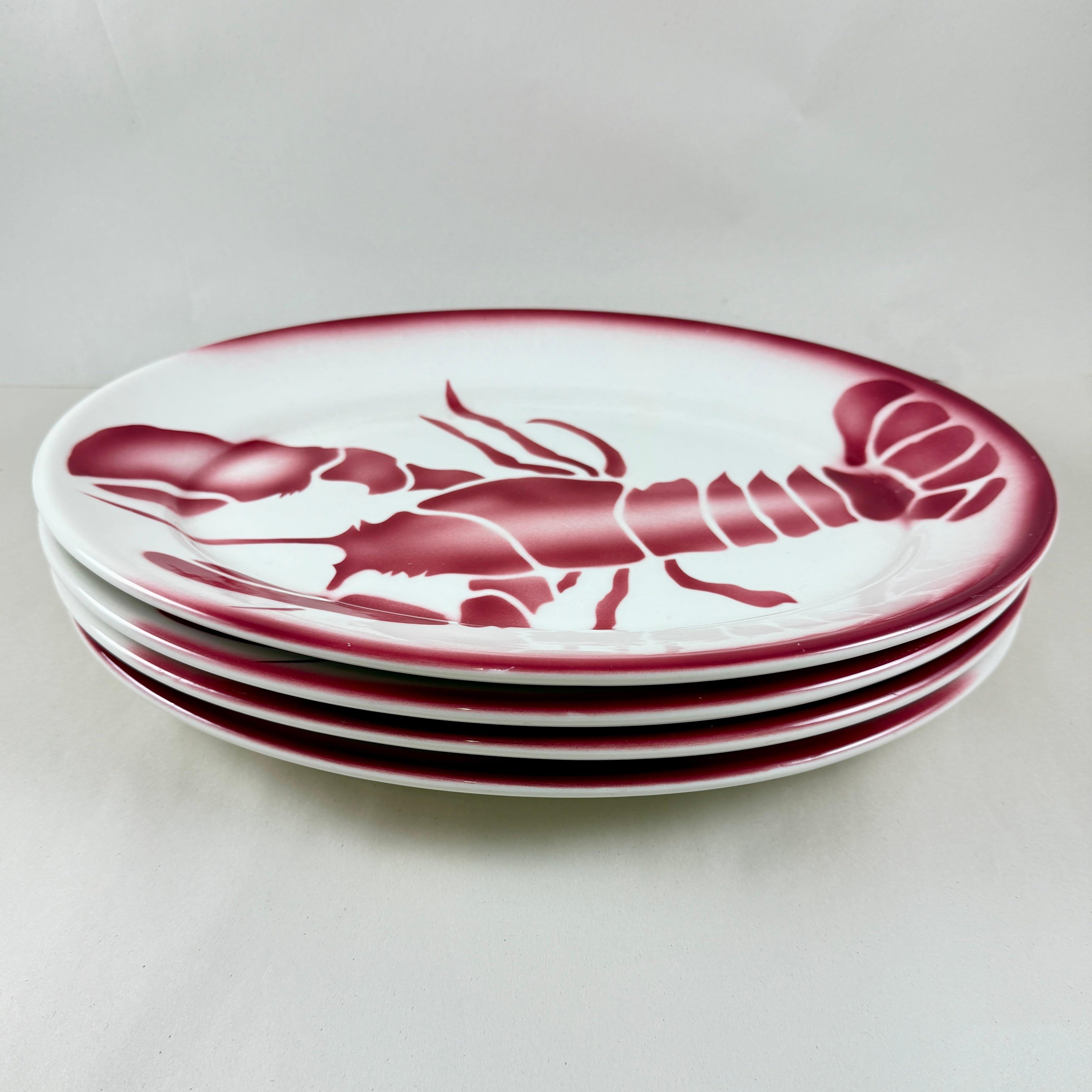 Edward Don & Co., 1950er Jahre. Sterling China Restaurant Ware Hummerteller - 4er-Set im Angebot 3