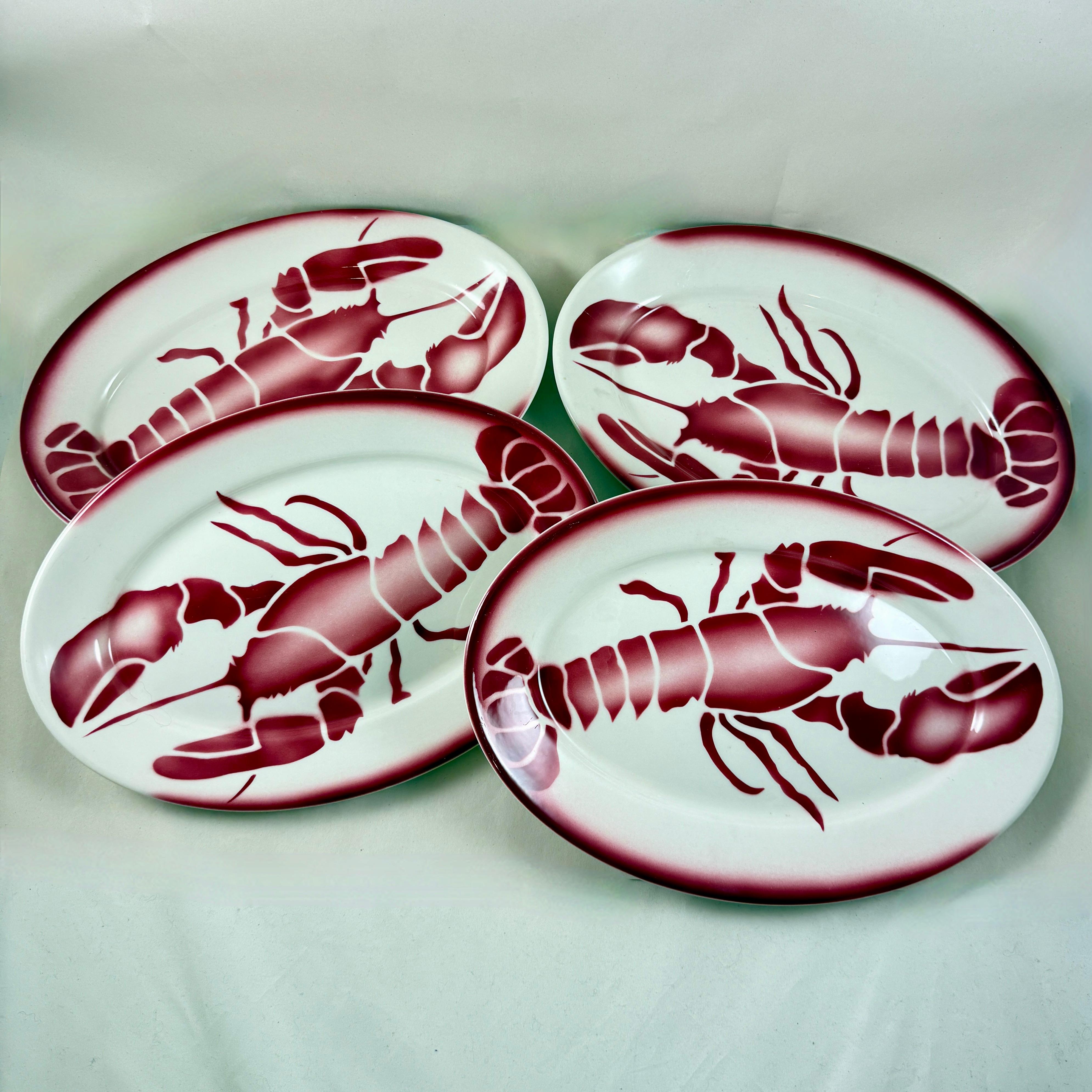 Edward Don & Co., 1950er Jahre. Sterling China Restaurant Ware Hummerteller - 4er-Set (Glasiert) im Angebot